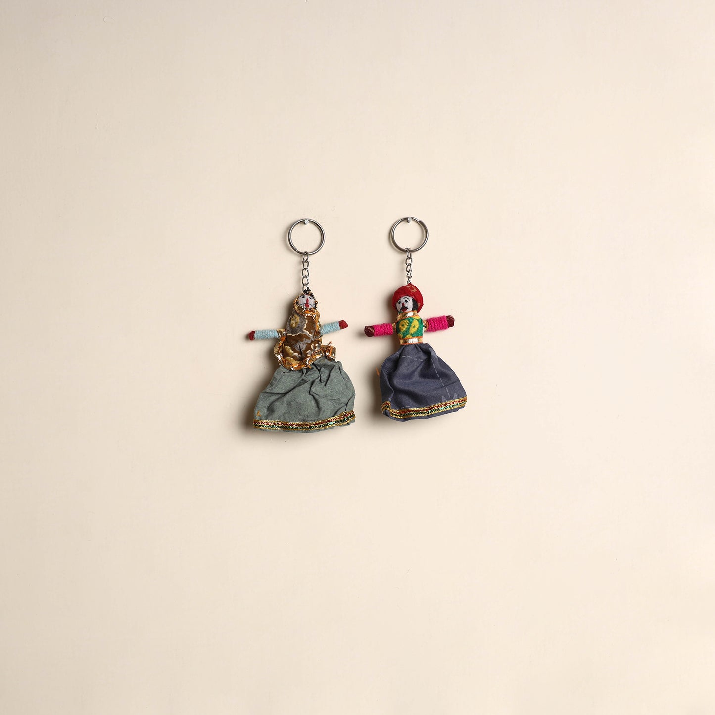 Multicolor - Rajasthani Puppet Couple Handmade Keychain (Set of 2) 21