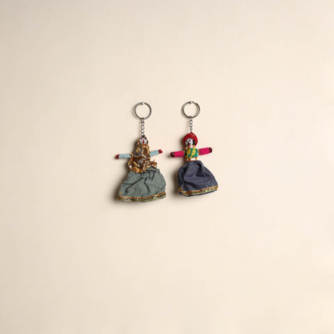 Multicolor - Rajasthani Puppet Couple Handmade Keychain (Set of 2) 21