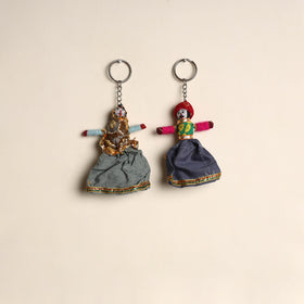Multicolor - Rajasthani Puppet Couple Handmade Keychain (Set of 2) 21