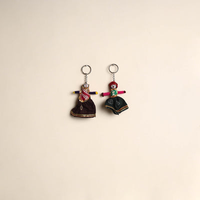 Multicolor - Rajasthani Puppet Couple Handmade Keychain (Set of 2) 23