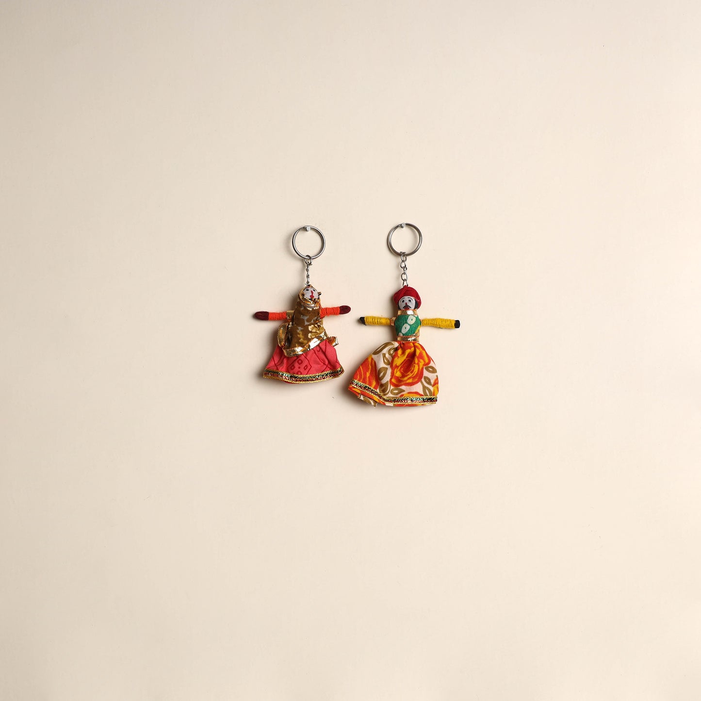 Multicolor - Rajasthani Puppet Couple Handmade Keychain (Set of 2) 24
