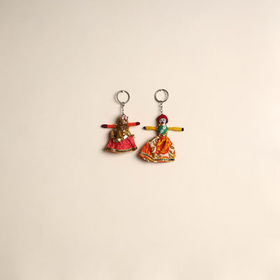 Multicolor - Rajasthani Puppet Couple Handmade Keychain (Set of 2) 24