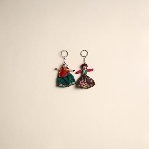 Rajasthani Puppet Couple Handmade Keychain (Set of 2) 28