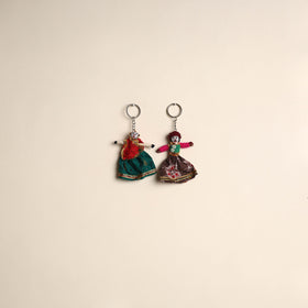 Multicolor - Rajasthani Puppet Couple Handmade Keychain (Set of 2) 28
