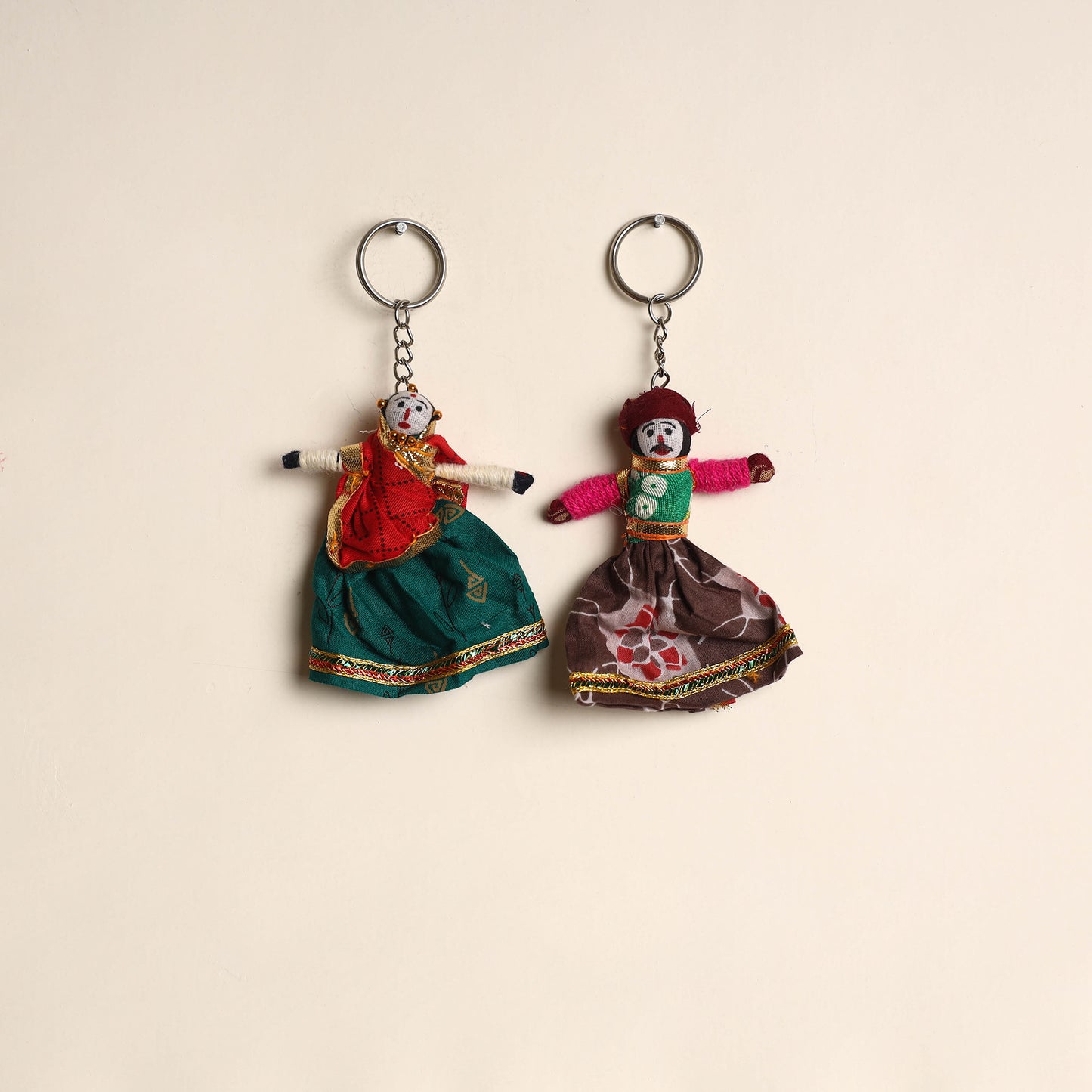 Multicolor - Rajasthani Puppet Couple Handmade Keychain (Set of 2) 28