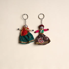 Multicolor - Rajasthani Puppet Couple Handmade Keychain (Set of 2) 28