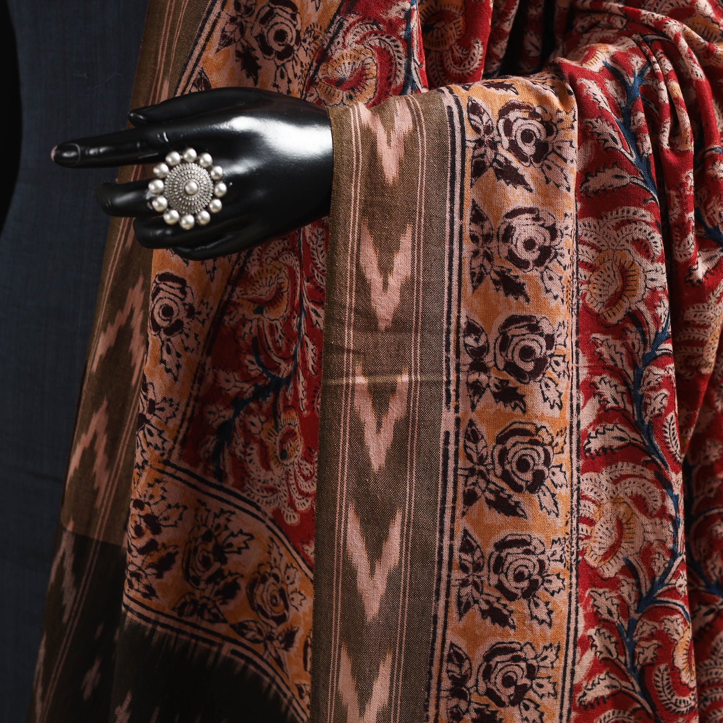 Multicolor - natural dyed kalamkari cotton dupatta