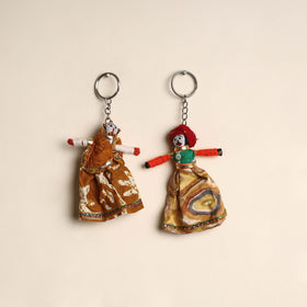 Multicolor - Rajasthani Puppet Couple Handmade Keychain (Set of 2) 32