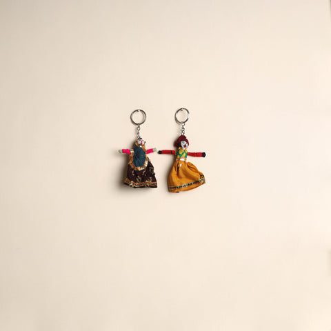 Rajasthani Puppet Couple Handmade Keychain (Set of 2) 36