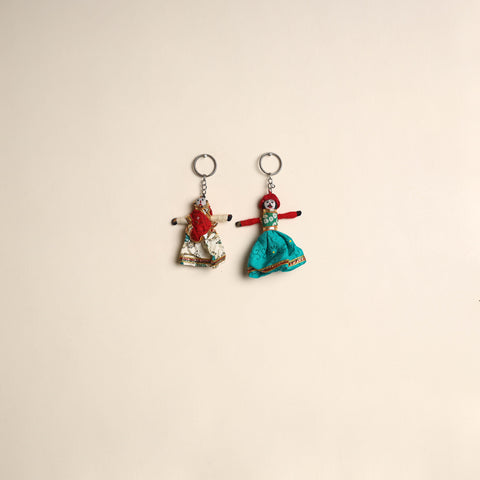 Rajasthani Puppet Couple Handmade Keychain (Set of 2) 37