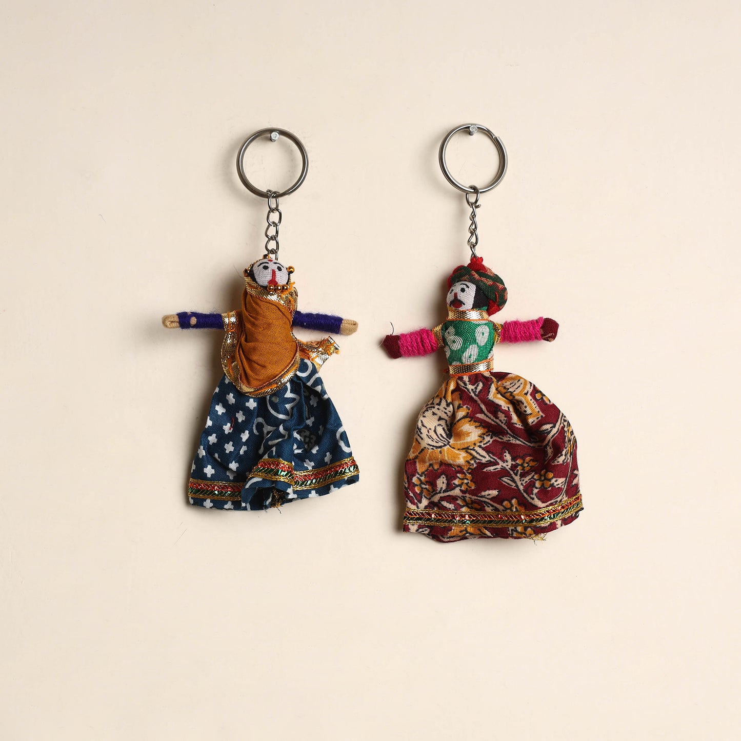Multicolor - Rajasthani Puppet Couple Handmade Keychain (Set of 2) 41