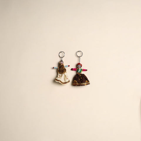 Rajasthani Puppet Couple Handmade Keychain (Set of 2) 42