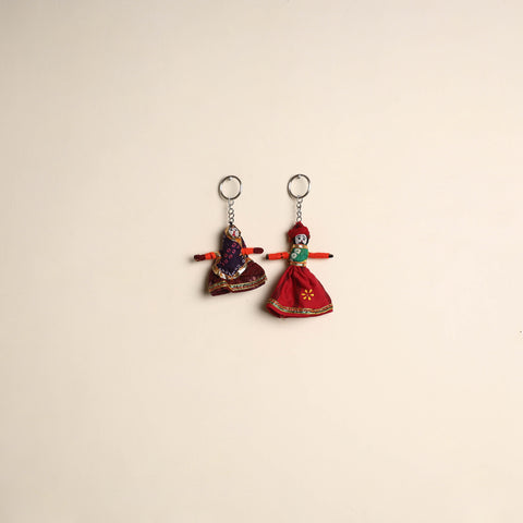 Rajasthani Puppet Couple Handmade Keychain (Set of 2) 45