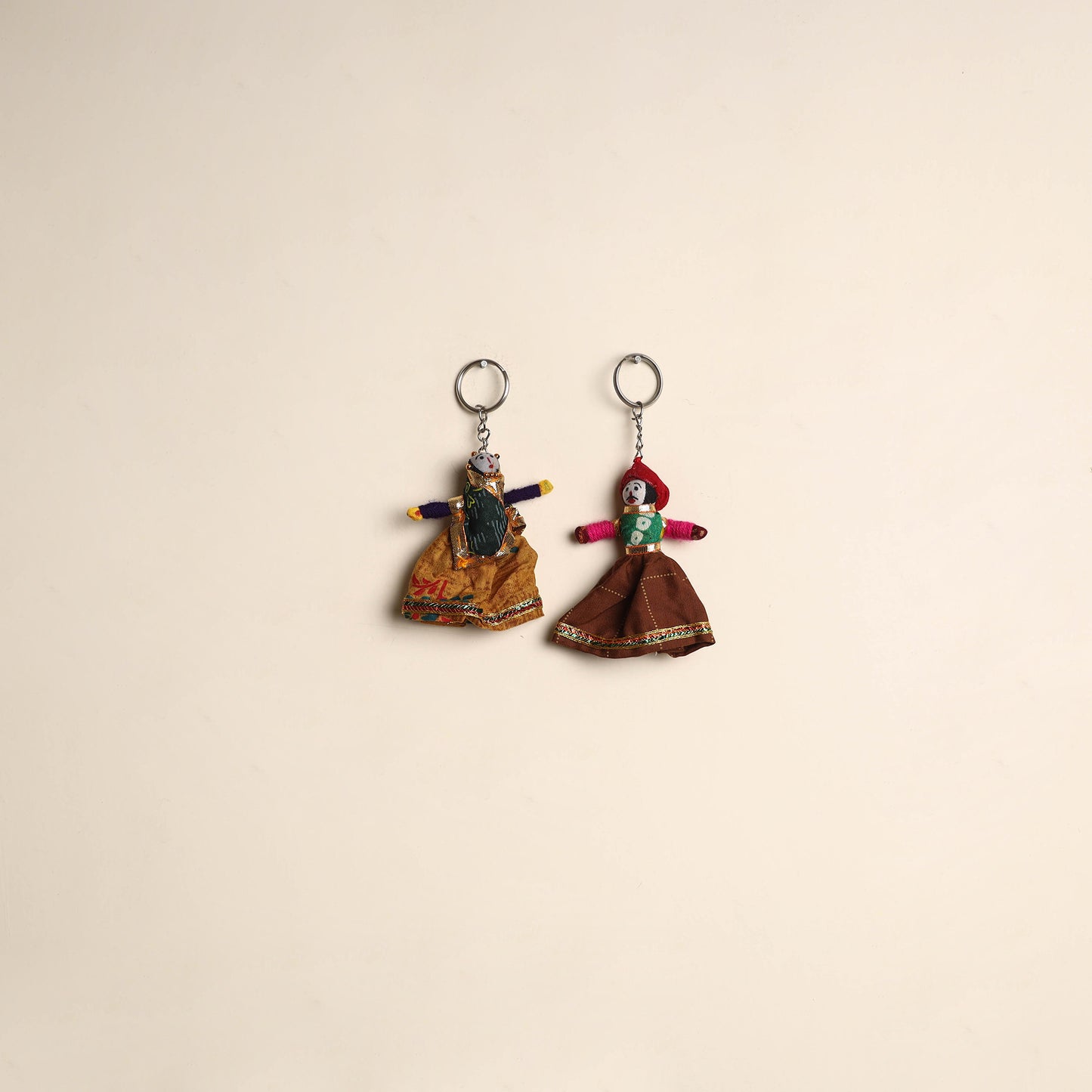 Multicolor - Rajasthani Puppet Couple Handmade Keychain (Set of 2) 48