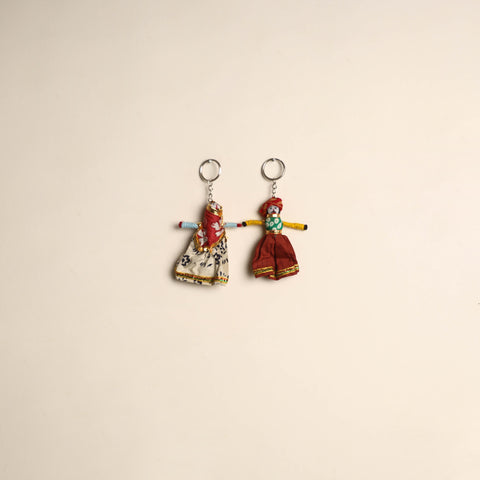 Rajasthani Puppet Couple Handmade Keychain (Set of 2) 50