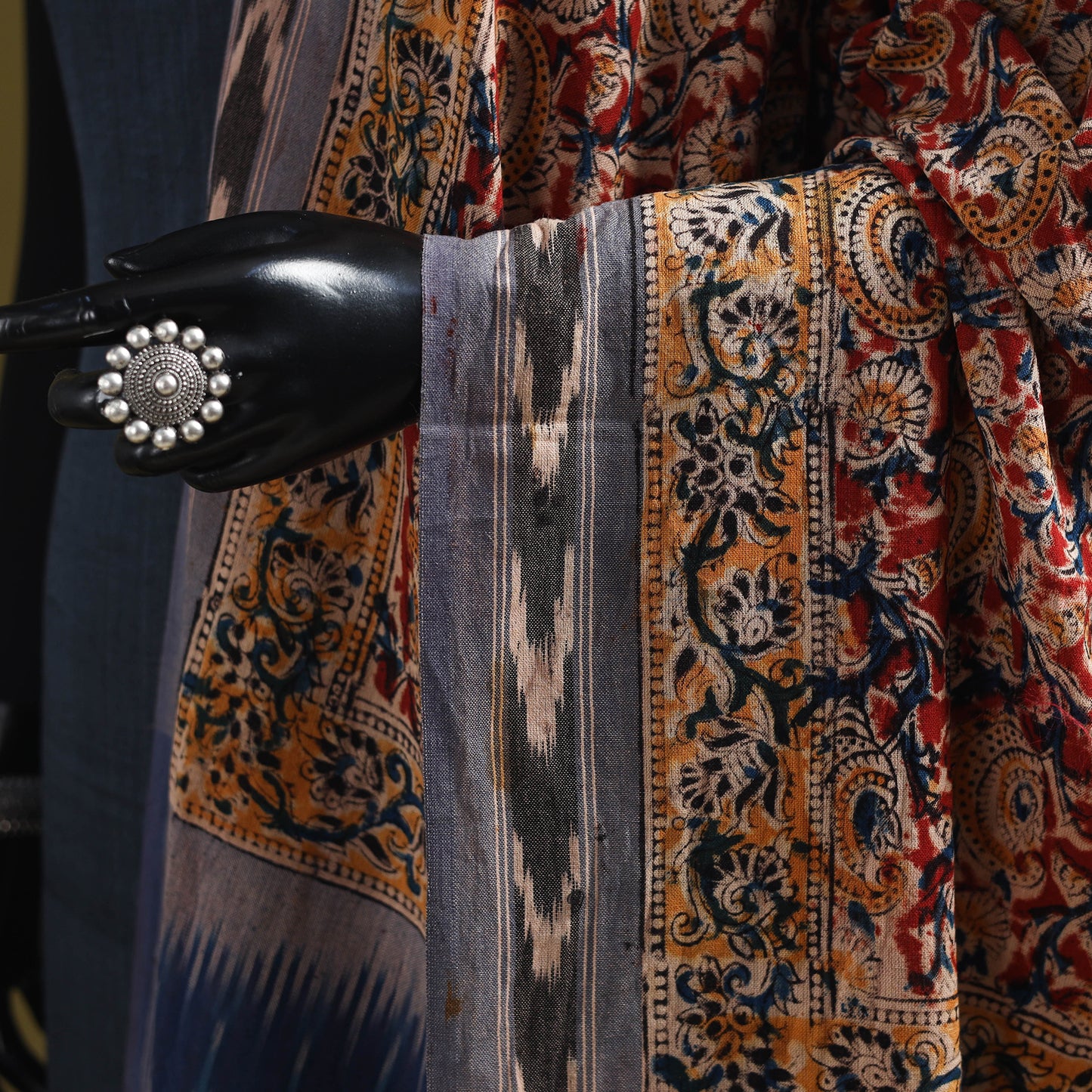 Multicolor - natural dyed kalamkari cotton dupatta