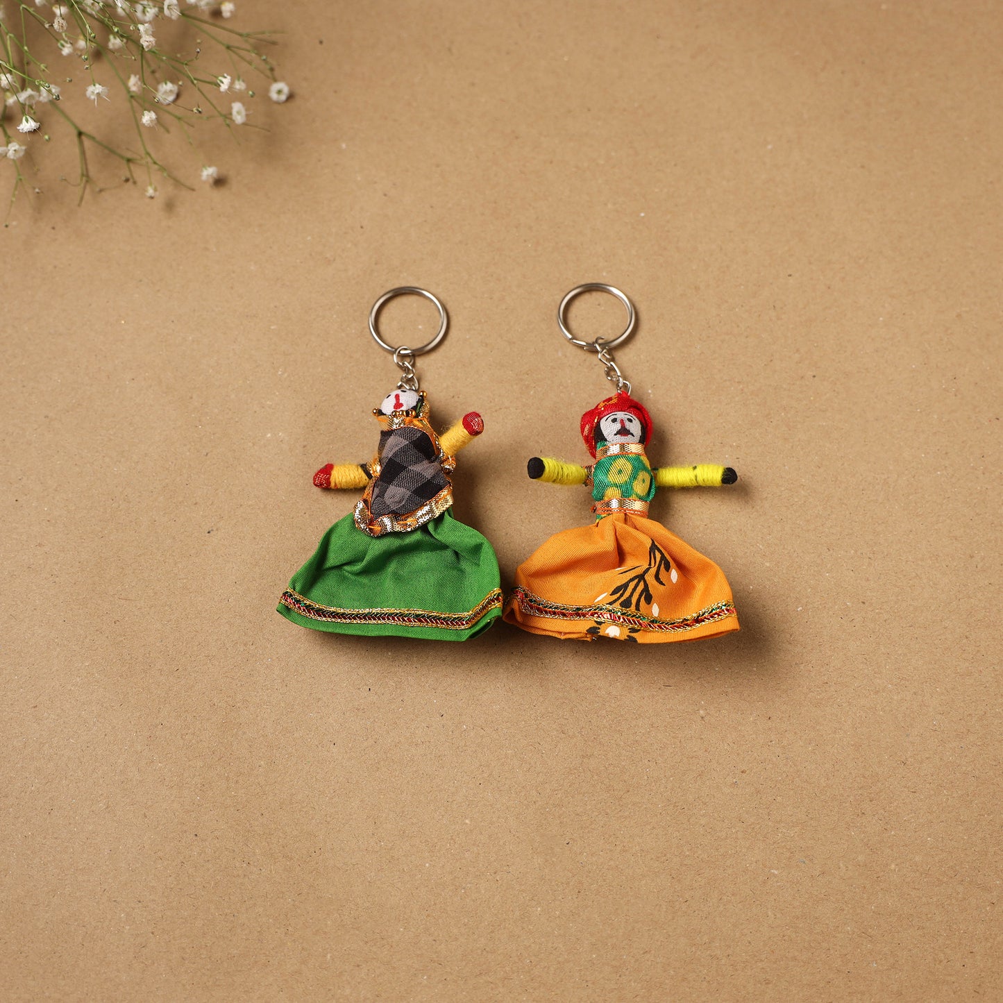 Multicolor - Rajasthani Puppet Couple Handmade Keychain (Set of 2) 04