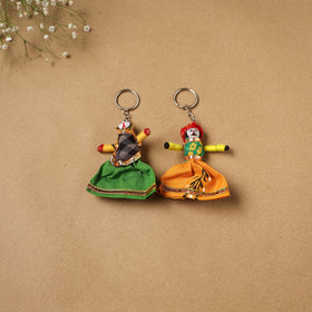 Multicolor - Rajasthani Puppet Couple Handmade Keychain (Set of 2) 04