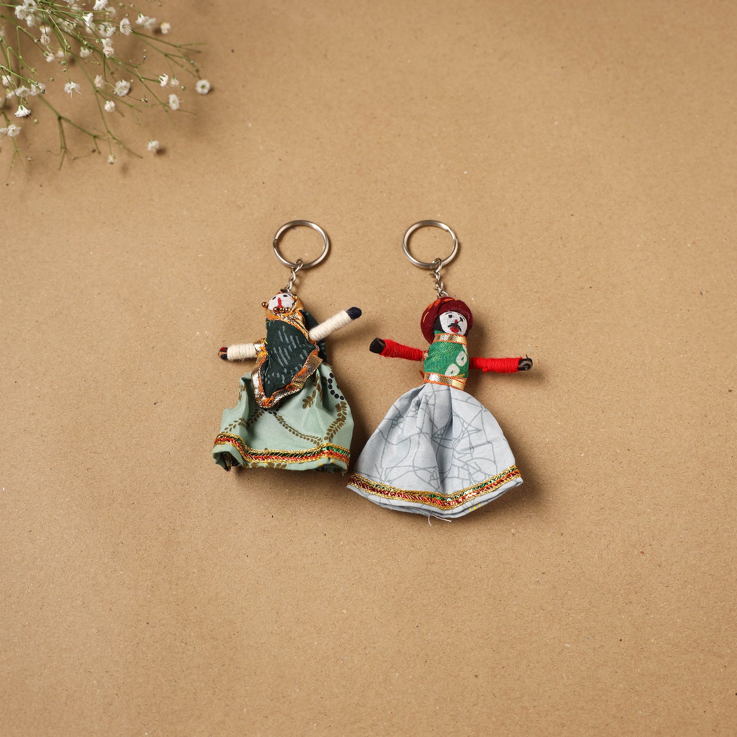 Multicolor - Rajasthani Puppet Couple Handmade Keychain (Set of 2) 05