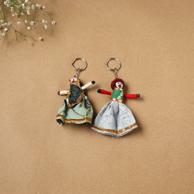 Multicolor - Rajasthani Puppet Couple Handmade Keychain (Set of 2) 05