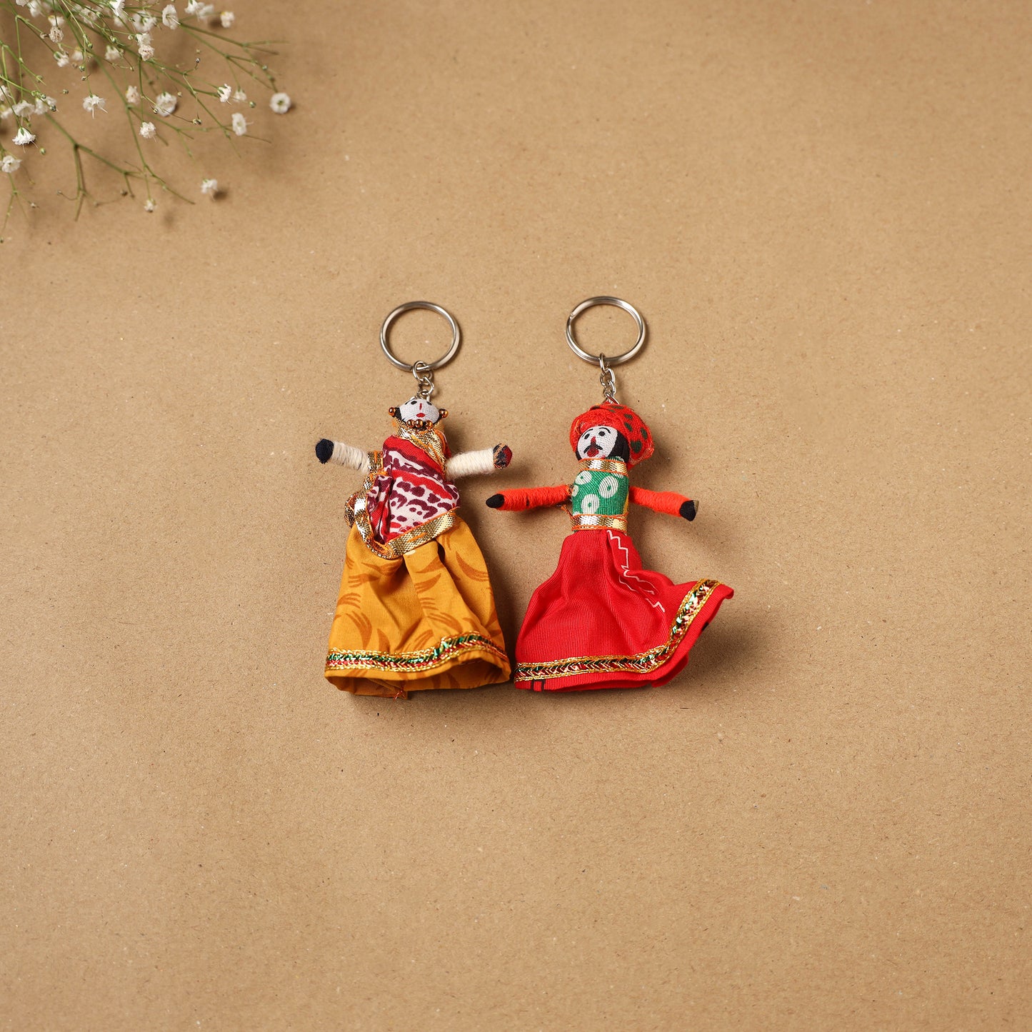 Multicolor - Rajasthani Puppet Couple Handmade Keychain (Set of 2) 06