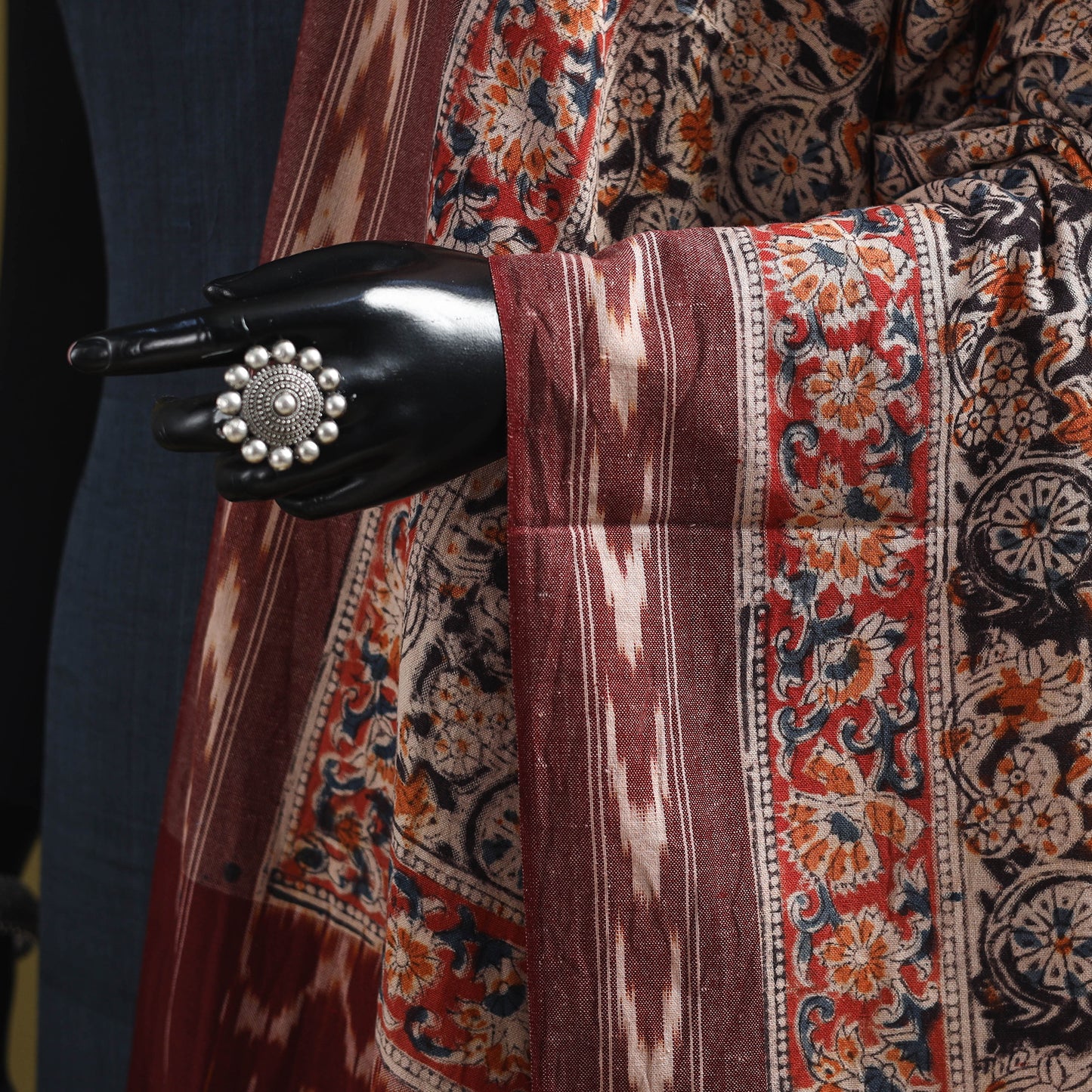 Multicolor - natural dyed kalamkari cotton dupatta