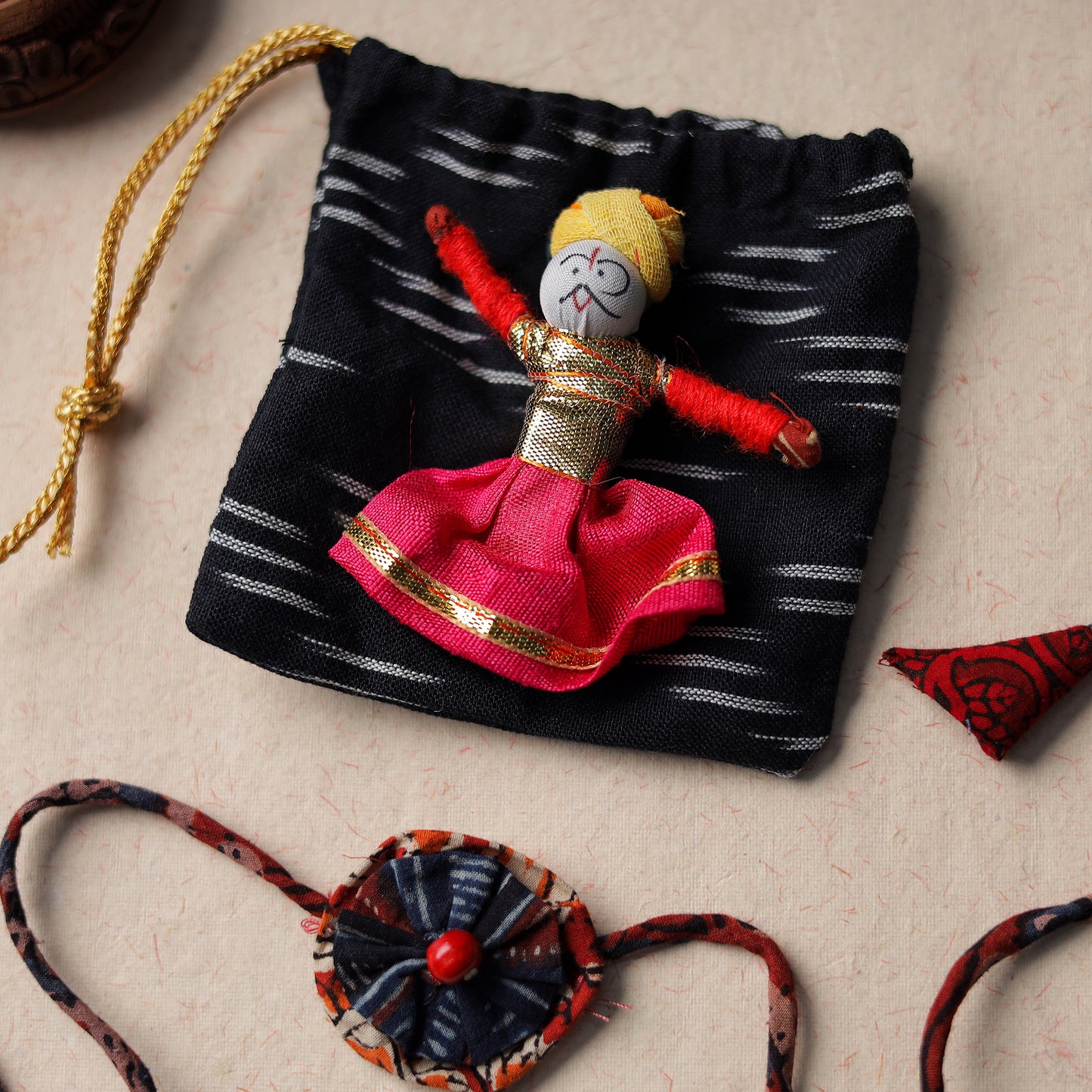 Buy Handcrafted Flower Bead Work Fabart Rakhi 42 Online at iTokri.com