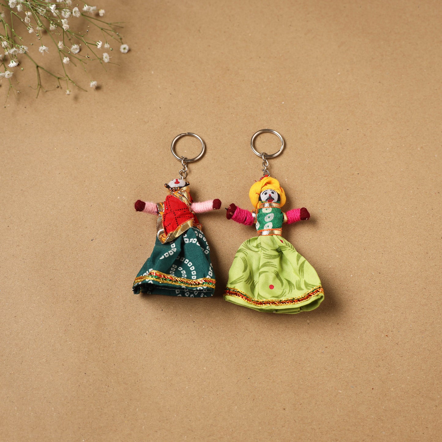 Multicolor - Rajasthani Puppet Couple Handmade Keychain (Set of 2) 15