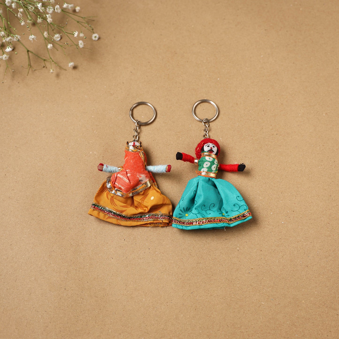 Multicolor - Rajasthani Puppet Couple Handmade Keychain (Set of 2) 17