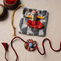  Handcrafted Flower Bead Work Fabart Rakhi 45 