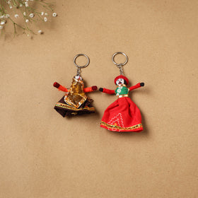 Multicolor - Rajasthani Puppet Couple Handmade Keychain (Set of 2) 22