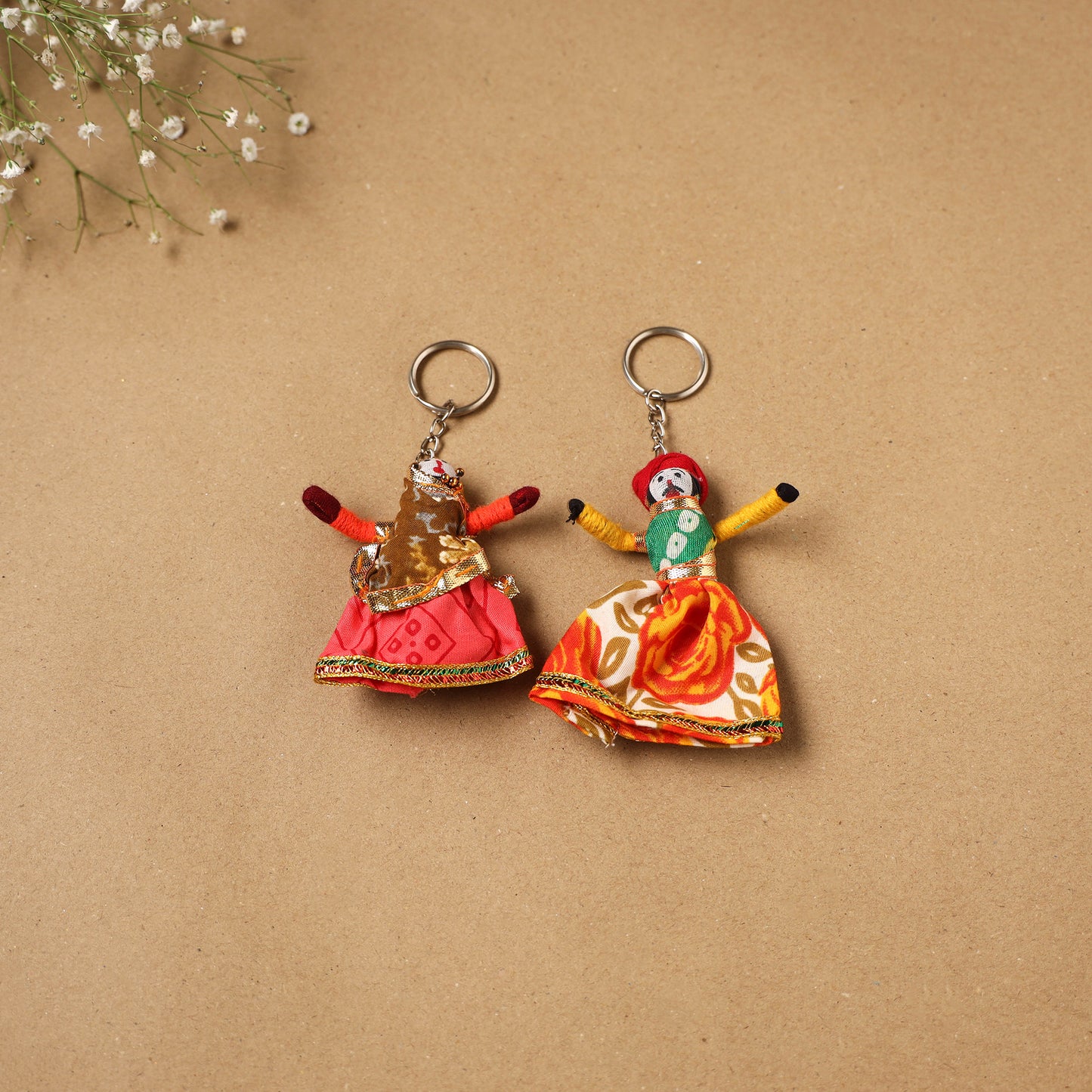 Multicolor - Rajasthani Puppet Couple Handmade Keychain (Set of 2) 24