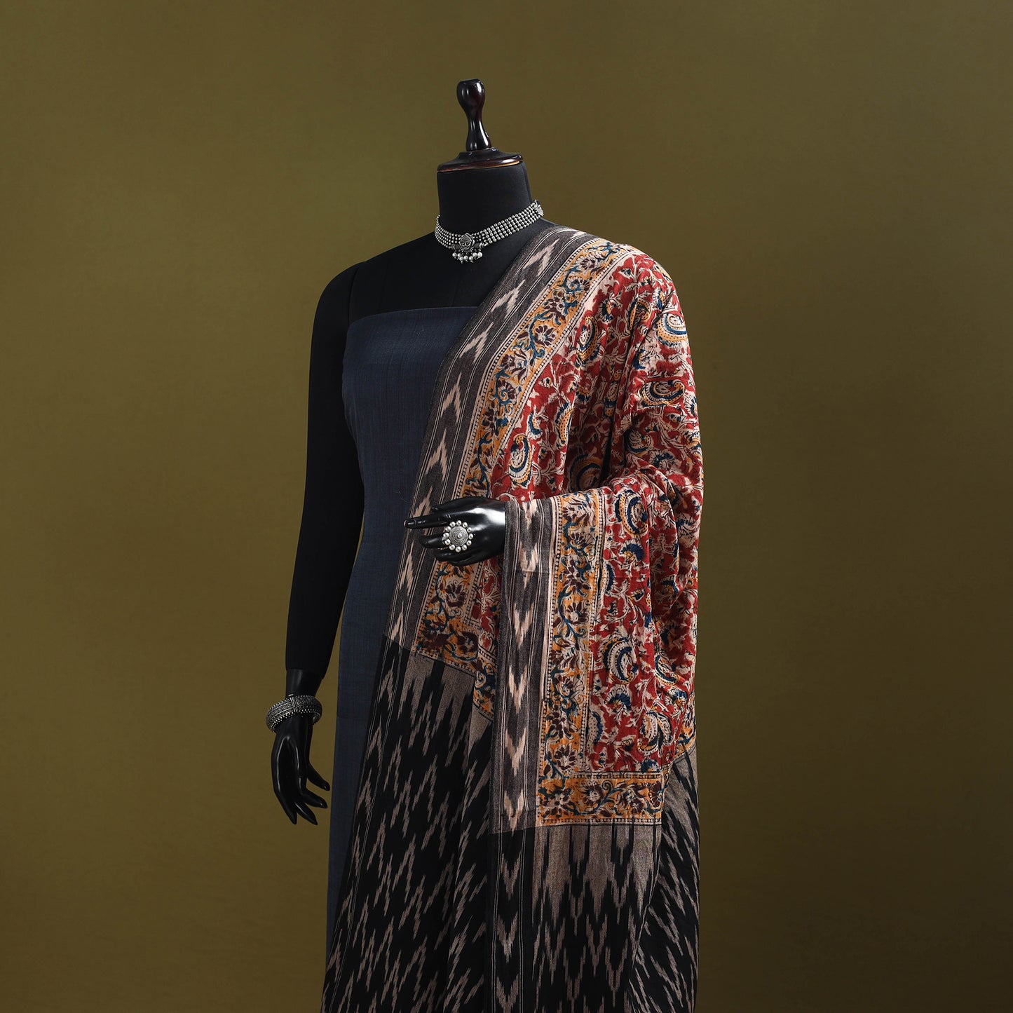 Multicolor - natural dyed kalamkari cotton dupatta