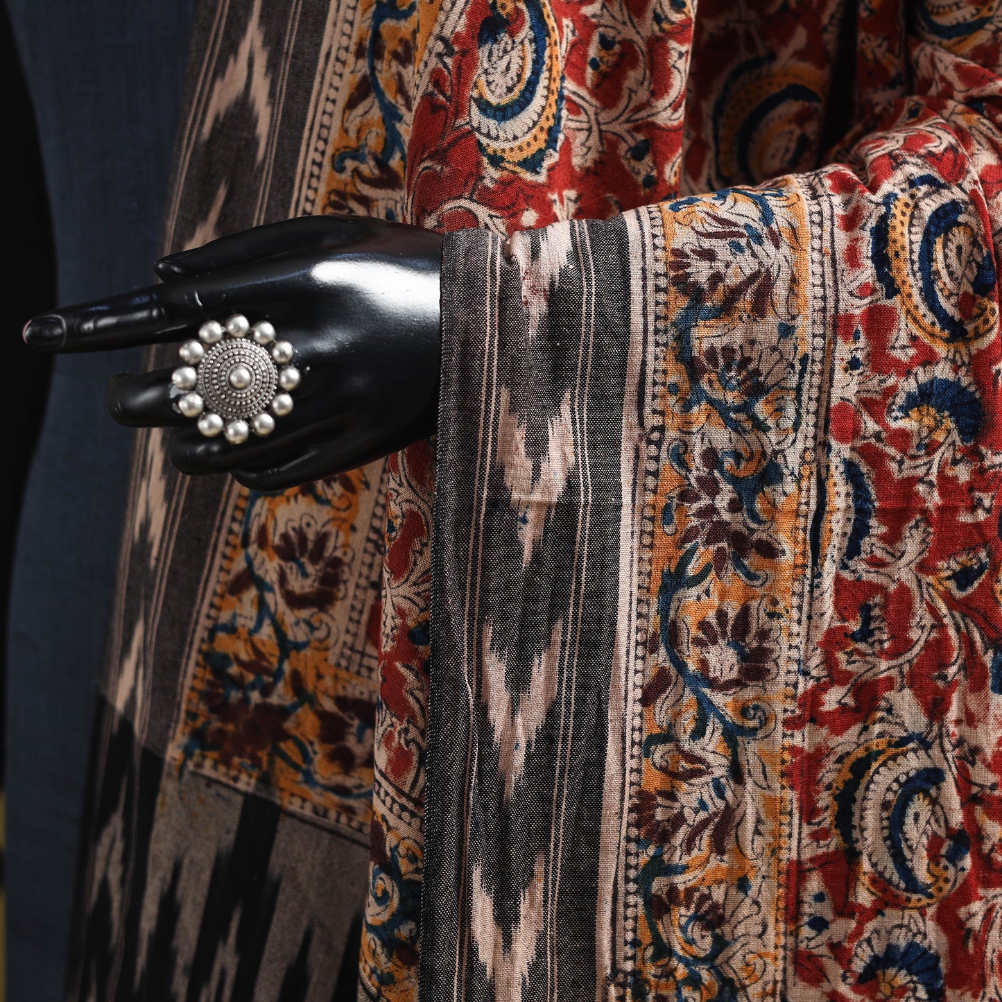 Multicolor - natural dyed kalamkari cotton dupatta