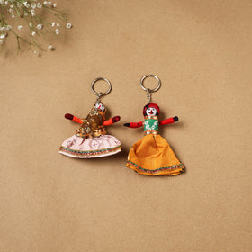 Multicolor - Rajasthani Puppet Couple Handmade Keychain (Set of 2) 26