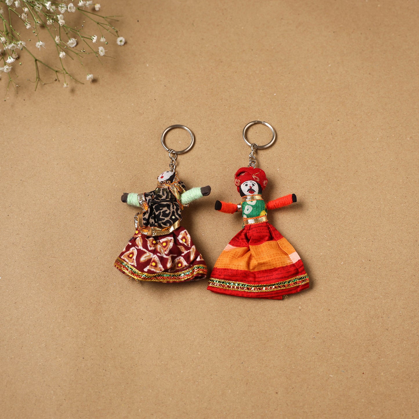 Multicolor - Rajasthani Puppet Couple Handmade Keychain (Set of 2) 31