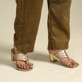 Brown Flex Cotton Elasticated Plain Pant