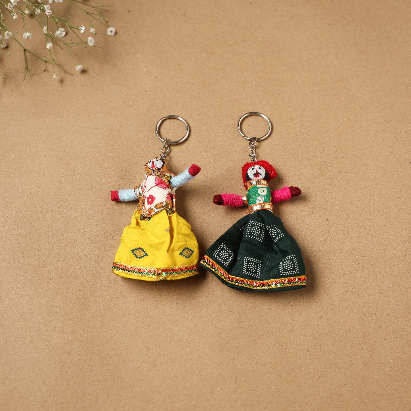 Multicolor - Rajasthani Puppet Couple Handmade Keychain (Set of 2) 44
