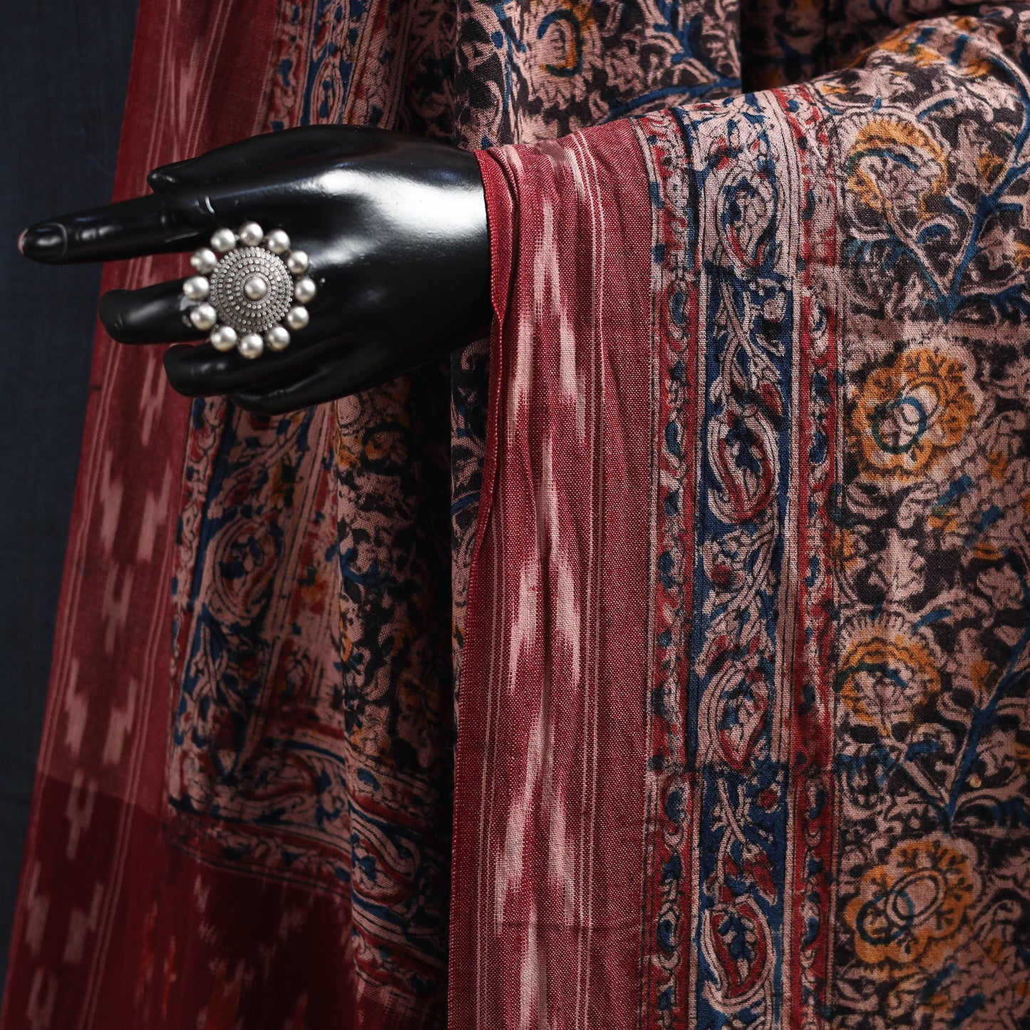 Multicolor - natural dyed kalamkari cotton dupatta