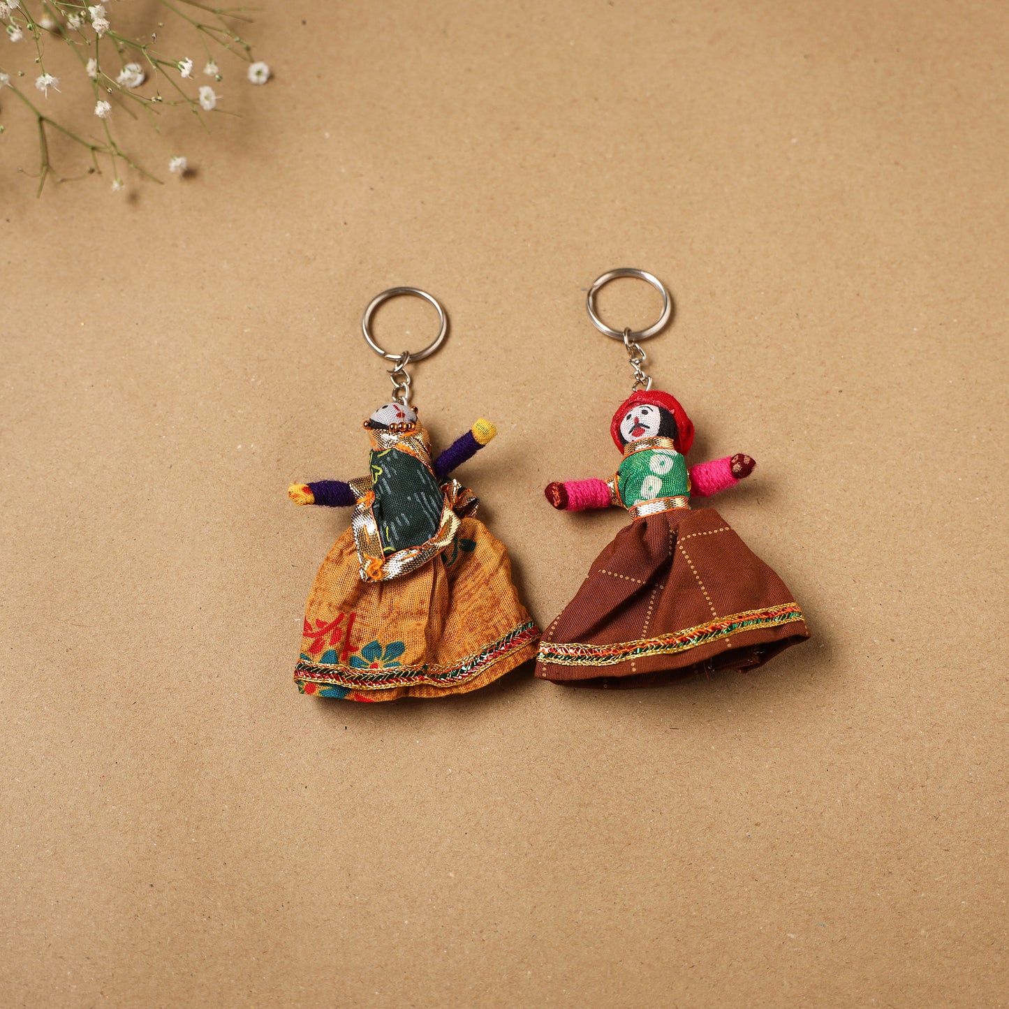 Multicolor - Rajasthani Puppet Couple Handmade Keychain (Set of 2) 48
