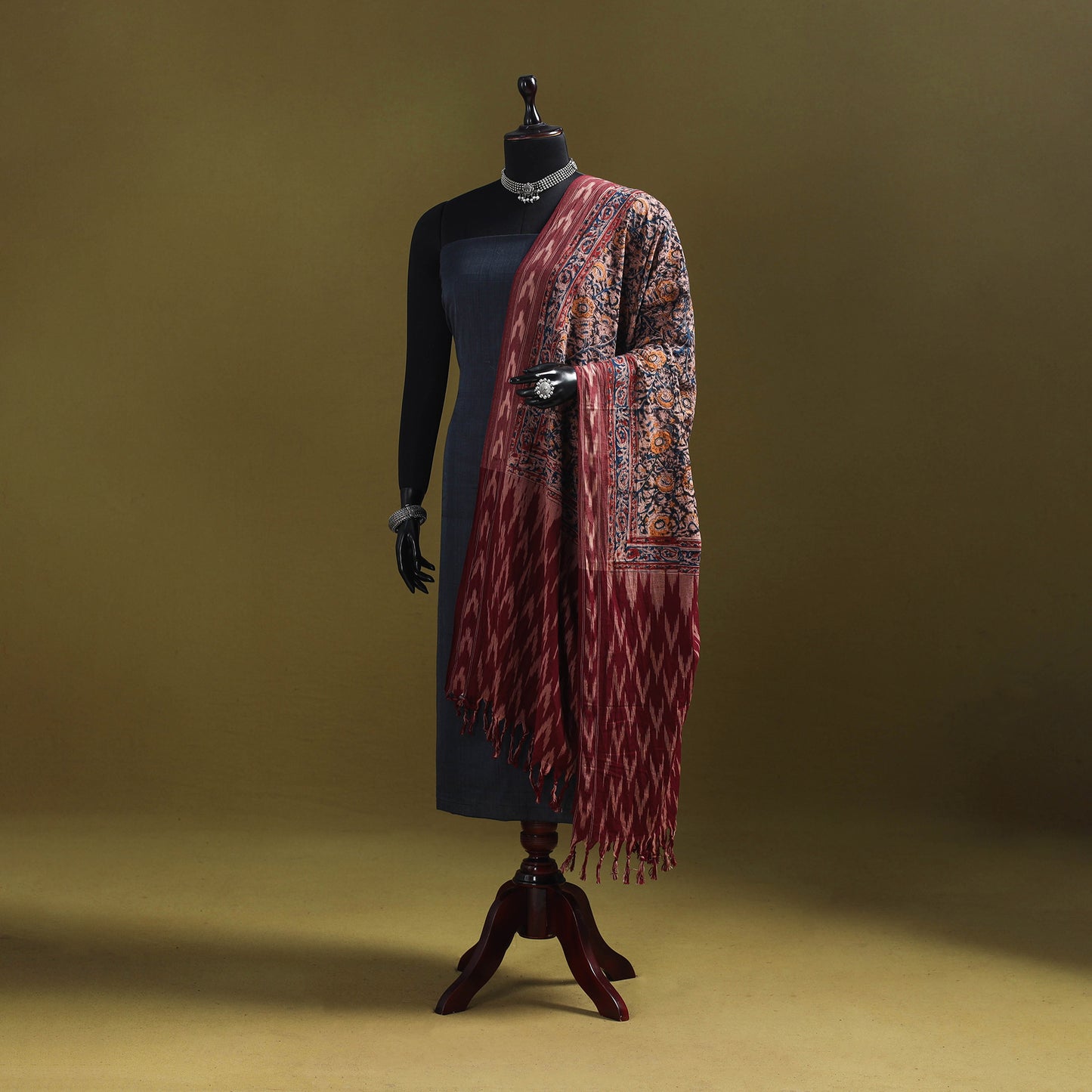 Multicolor - natural dyed kalamkari cotton dupatta