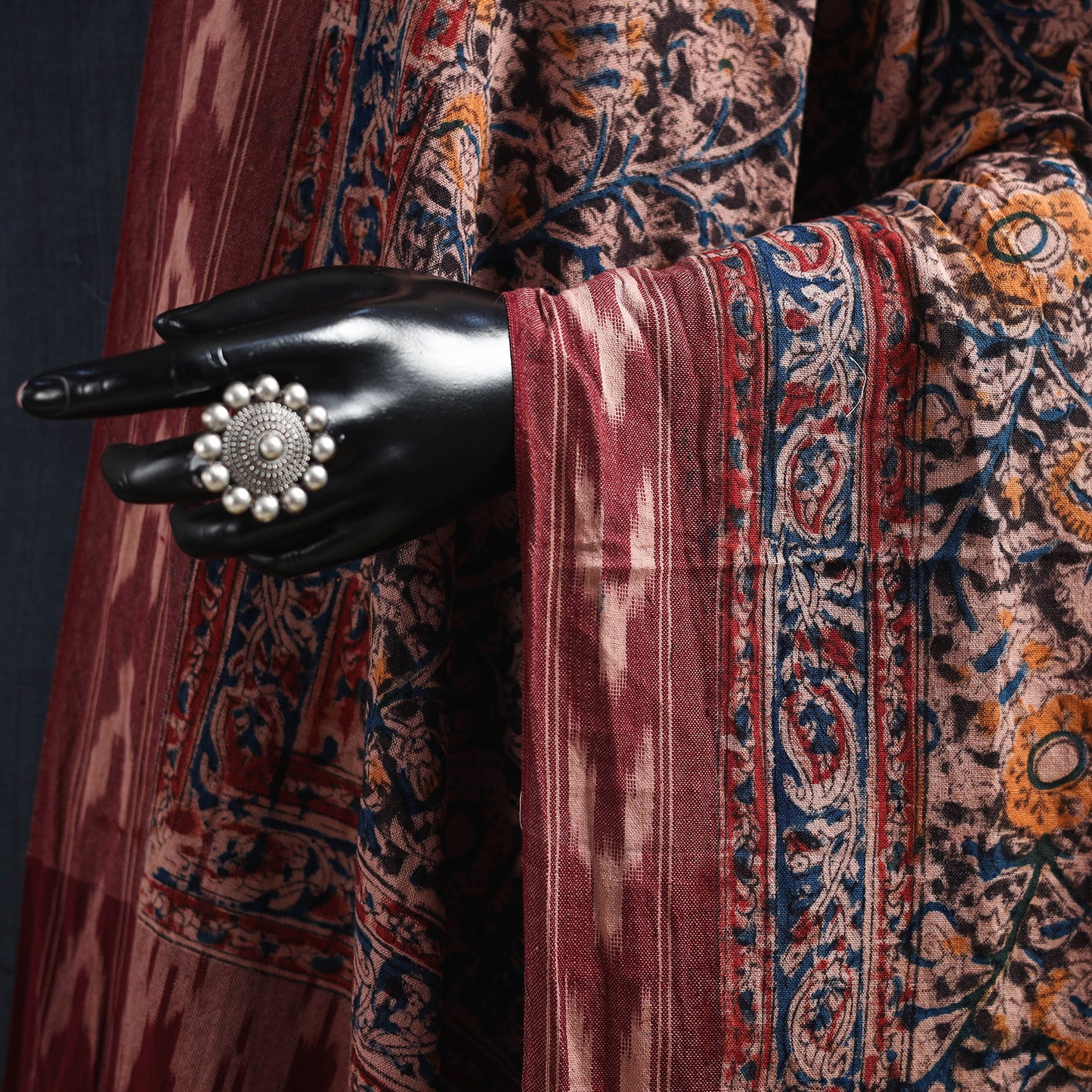 Multicolor - natural dyed kalamkari cotton dupatta