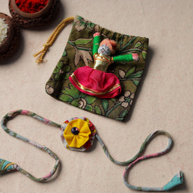  Handcrafted Flower Bead Work Fabart Rakhi 54 