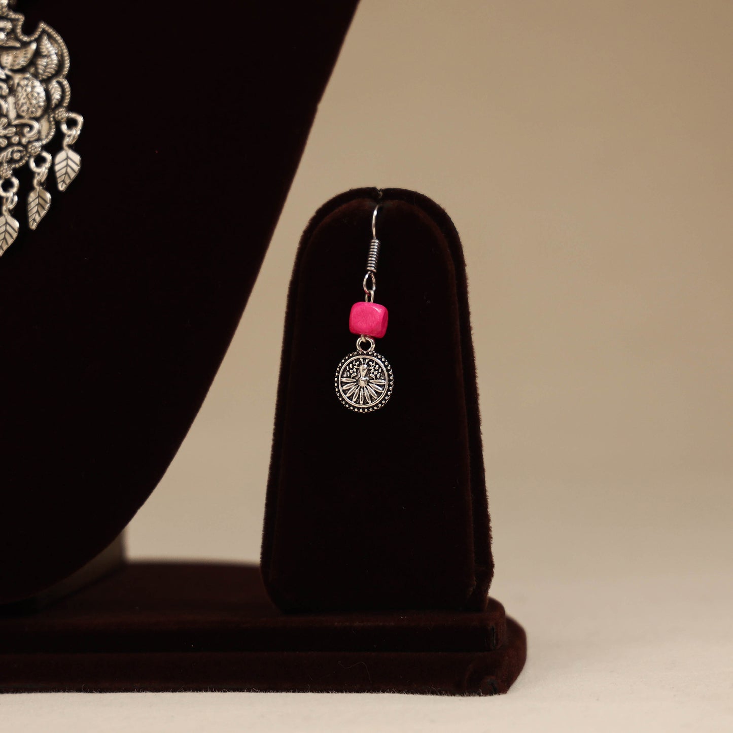 Pink - German Silver Beaded Necklace Set 04