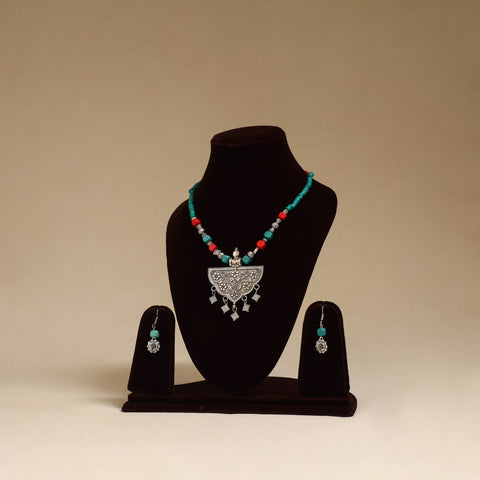 German Silver Beaded Necklace Set 07