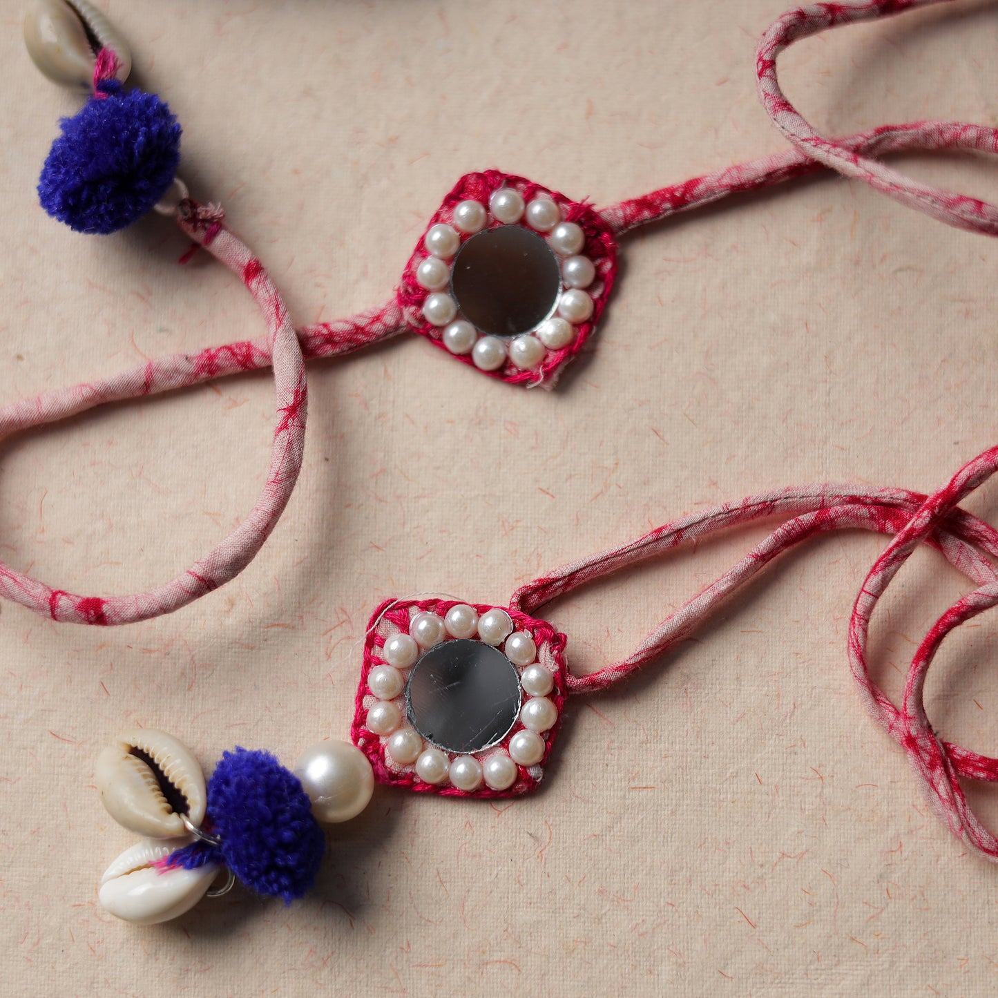 Buy Handcrafted Embroidery Bead Work Fabart Rakhi & Lumba Set 12 Online at iTokri.com