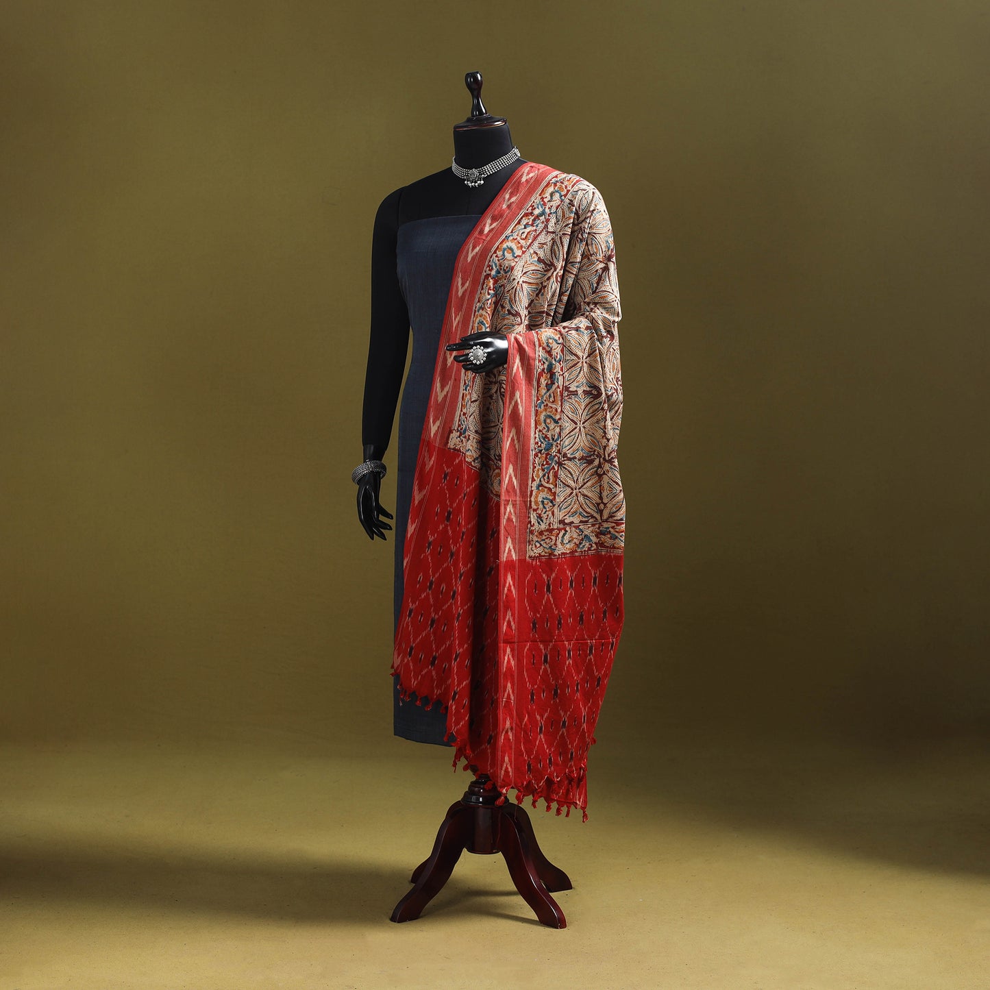 Multicolor - natural dyed kalamkari cotton dupatta