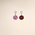 Multicolor - fabric-embellished wood keychain (set of 2) 21