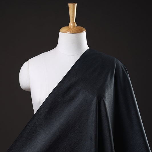 Black - Vidarbha Tussar Silk Cotton Handloom Fabric