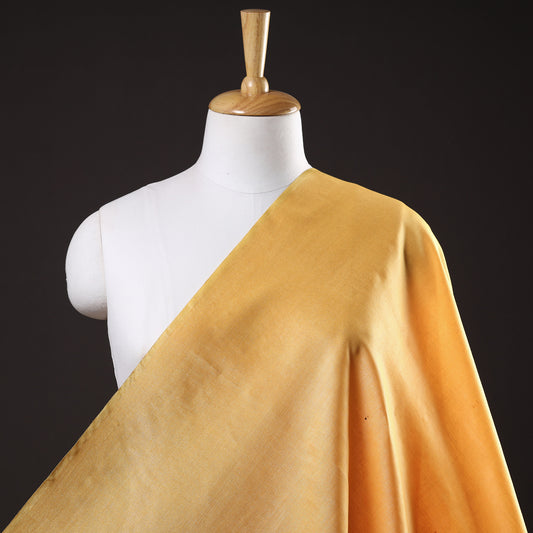 Yellow - Vidarbha Tussar Silk Cotton Handloom Fabric